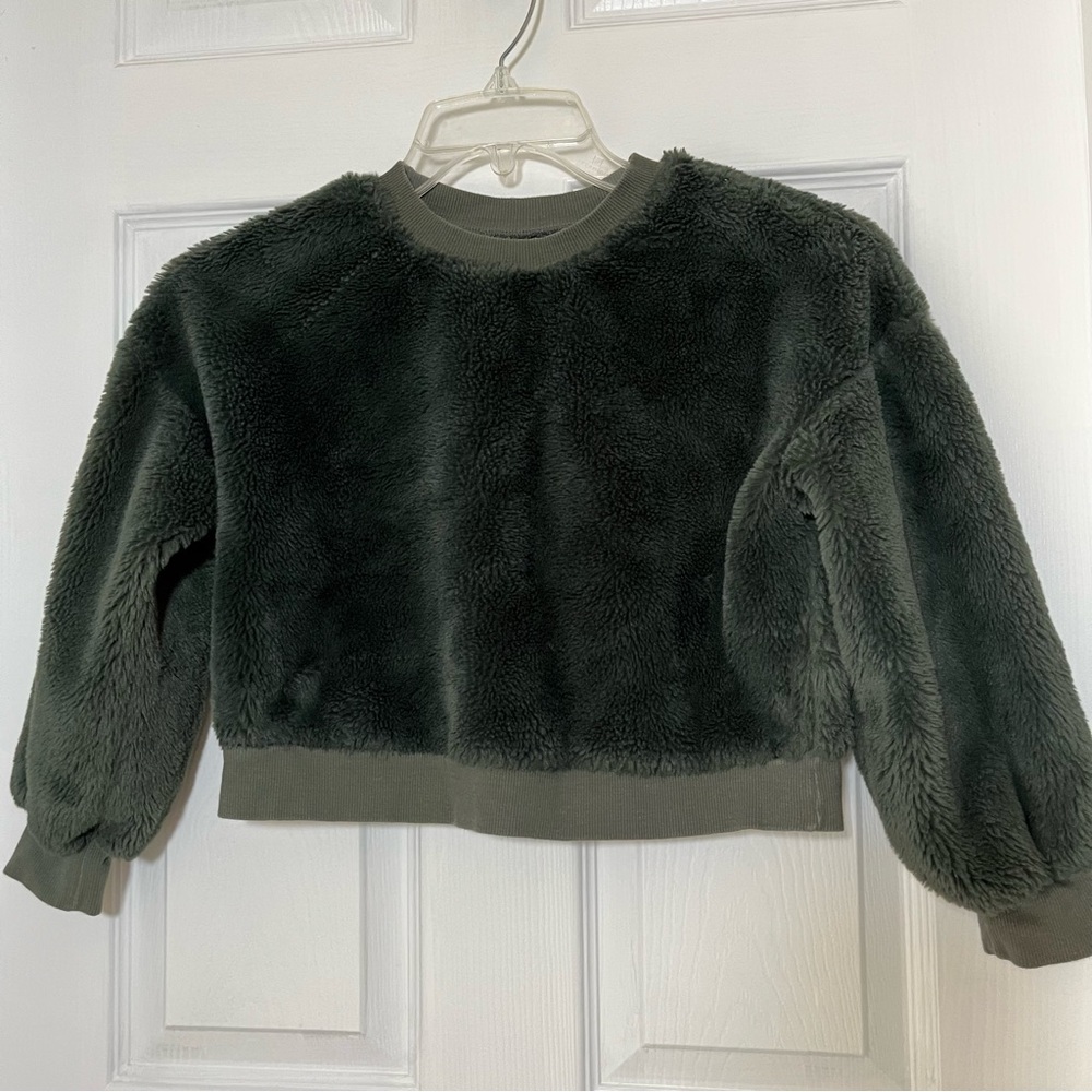 Wonder Nation Gray Plush Faux Fur Top